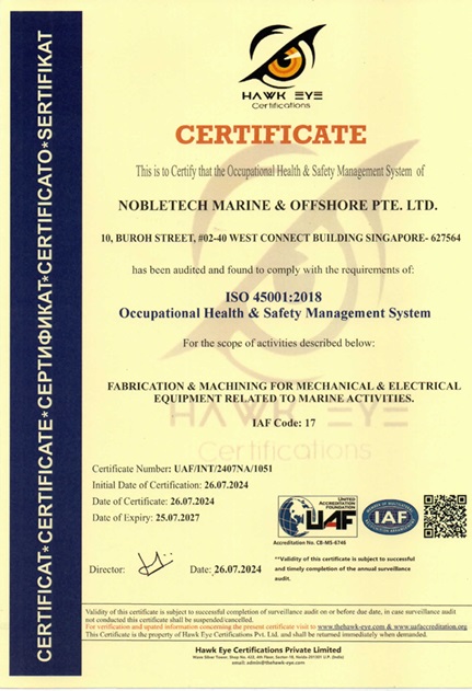 ISO 45001 Certificate